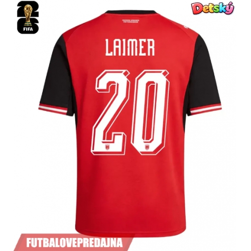 Lacne Dětský Futbalové dres Rakúsko Konrad Laimer #20 MS 2026 Krátky Rukáv - Domáci (+ trenírky)